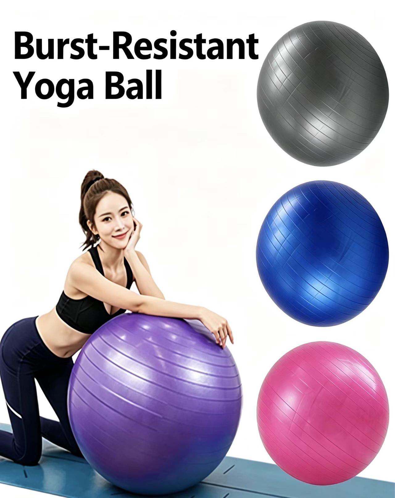 Pilates Yoga Pregnancy - Verstärkter PVC-Yogaball/Pilatesball für Schwangerschaftsunterstützung, Geburt, Chi-Fitness,