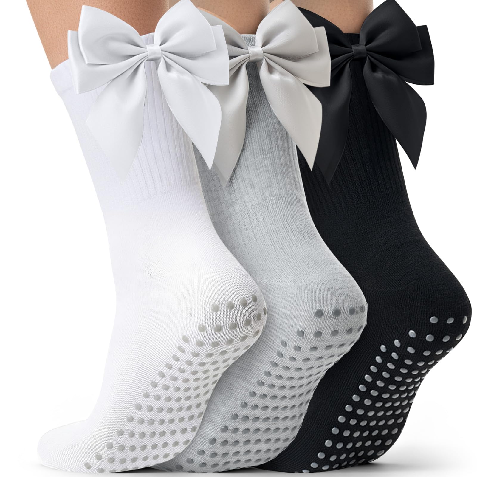 Pilates Yoga Gifts - 3 Paar rutschfeste Pilates-Socken für Damen,