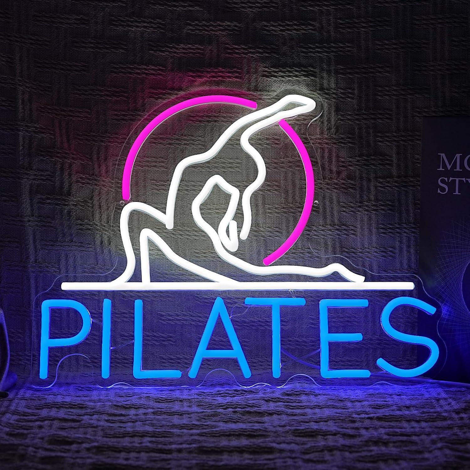 Pilates Yoga Gifts - Yoga Pilates Neon-Schild Dimmbare LED-Leuchten für
