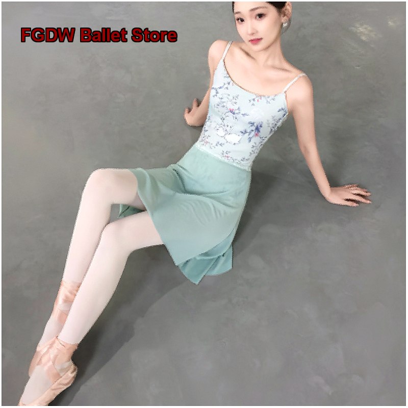 Pilates Yoga Aerial - Damen-Ballett-Trikot mit Spaghettiträgern und Rüschenmuster, Tanzkleid,