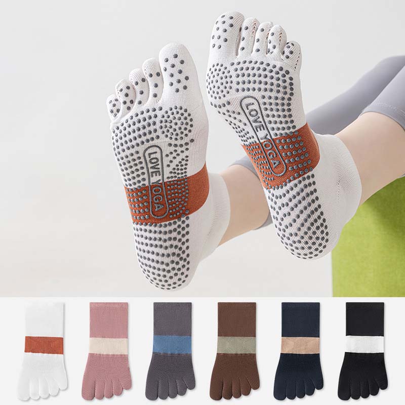 Pilates Yoga Sport - Damen-Pilates-Socken mit geteilter Zehenpartie, Sportmode, nahtlos,